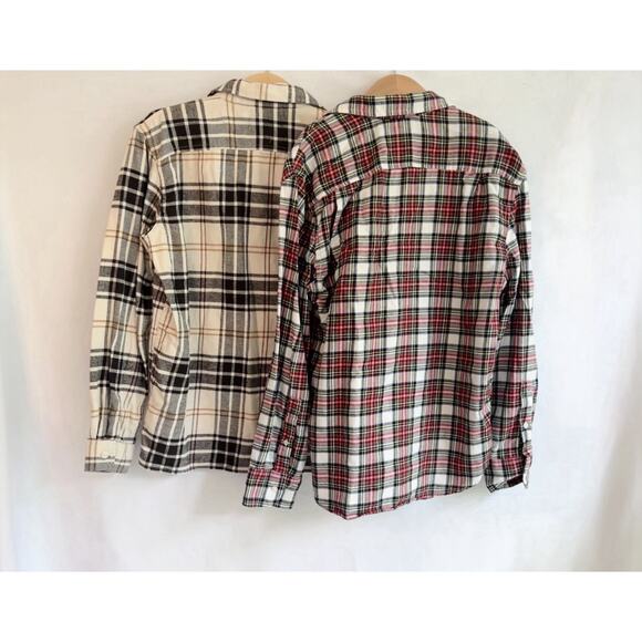 TWO Shirts Crewcuts GAP Boys Long Sleeve Button Up Shirts Flannel Size 12 XL EUC - Picture 4 of 5